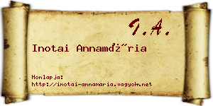 Inotai Annamária névjegykártya