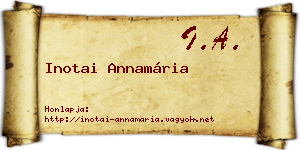 Inotai Annamária névjegykártya